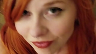 Redhead Whore Takes Loads of Cum all of Body and face