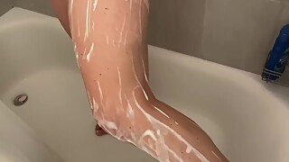 BIG TIT PAWG MILF SHAVES HER PUSSY THEN I BLOW MY LOAD INSIDE HER IN THE SHOWER!