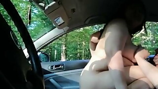 Chubby pregnant wife rides stranger’s cock in car